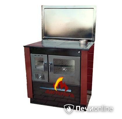 Отопительно-варочная печь МастерПечь ПВ-07 экстра с духовым шкафом, 7.2 кВт (шоколад) в Новосибирске